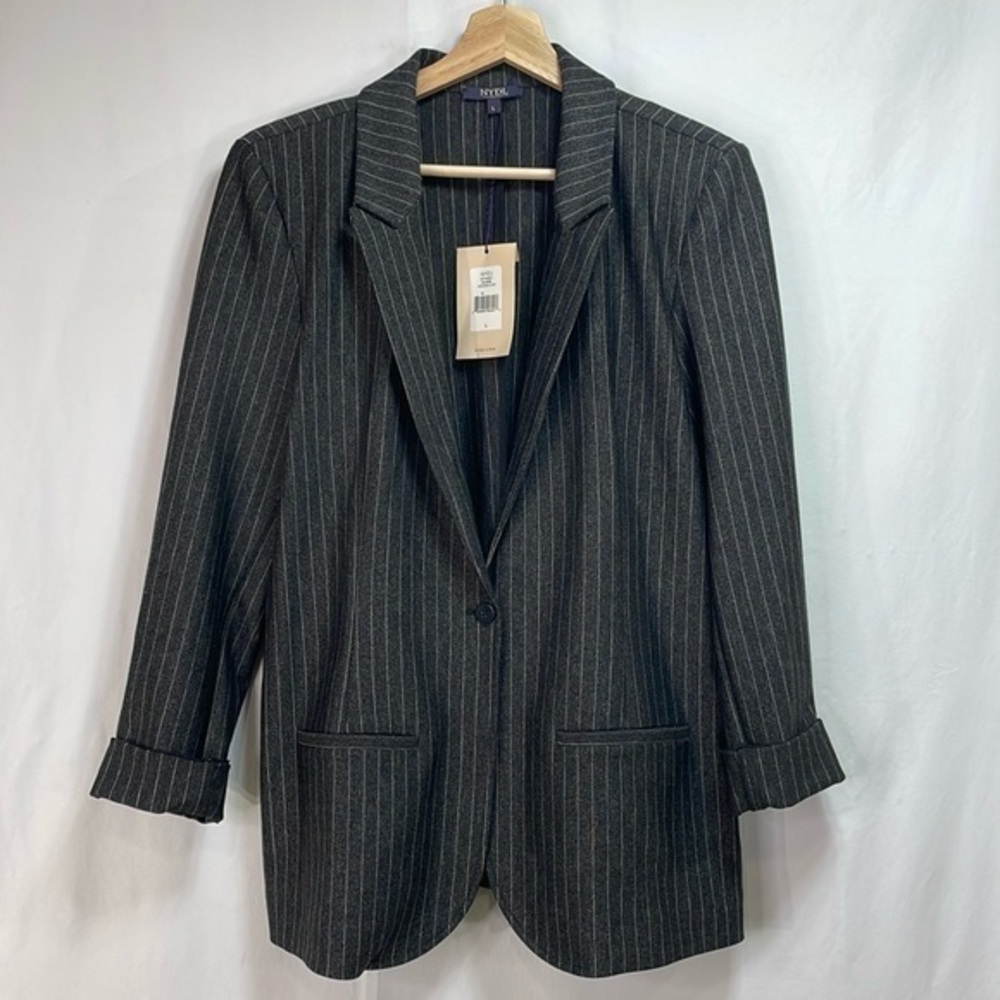 🧳nwt NYDJ black pinstriped blazer mpjs3871